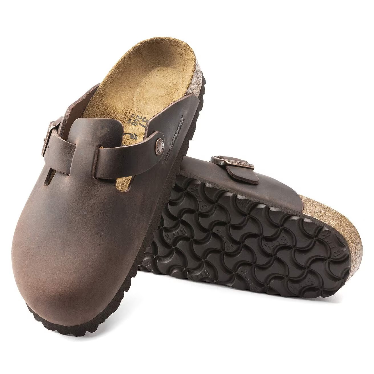 Birkenstock Boston Mens Sz Eu 43 Us 10 Habana Oiled Leather Brown Sandal Narrow